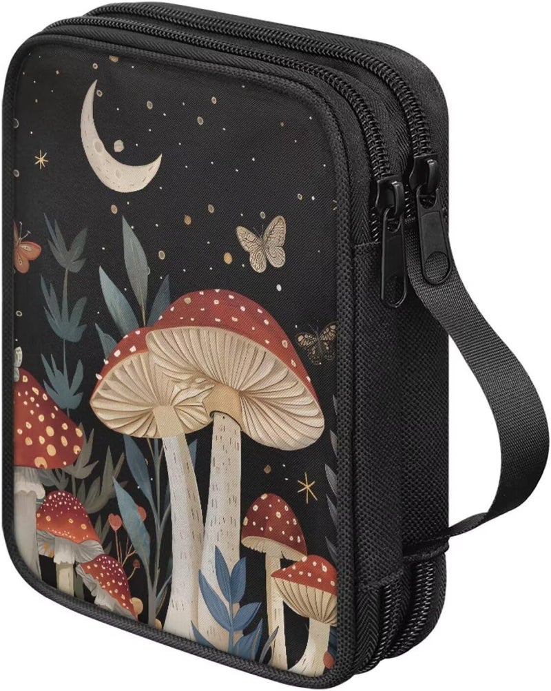 Vanideaoty Store Moon Mushroom Crochet Storage Organizer with Handle Web Pockets Crochet Hook Case Breathable and Hand Washable - Image 2